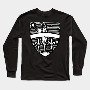 Shield of Pope Leo XIII (black & white) - black bkg Long Sleeve T-Shirt